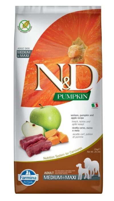 N&D Dog Pumpkin Szarvas Adult Medium & Maxi 12kg