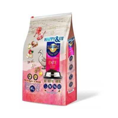 Happy & Fit Superior Hipoallergén Kacsa, halolajjal és almával 10 kg