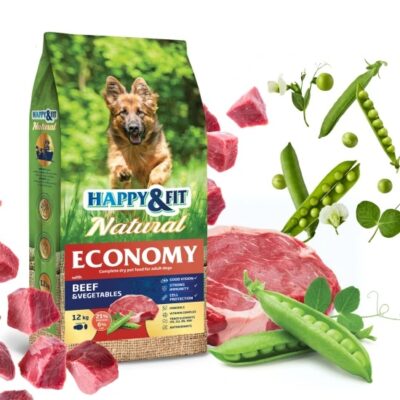 Happy & Fit Natural Economy Adult with Beef & Vegetables 12 kg Marha és Zöldség