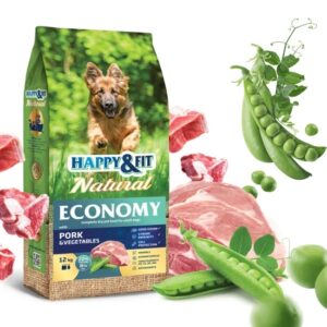 Happy & Fit Natural Economy Adult with Pork & Vegetables 12 kg Sertés Zöldség