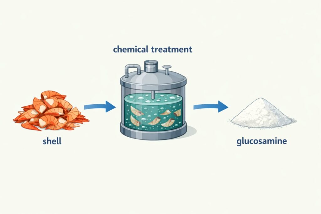 Rákpáncél feldolgozása glükózamin kinyerése céljából