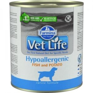 Vet Life Natural Diet Dog Hypoallergenic Fish & Potato konzerv 300g
