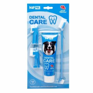 HapPet kutya fogmosó szett dentál készlet fogkefe fogkrém marha